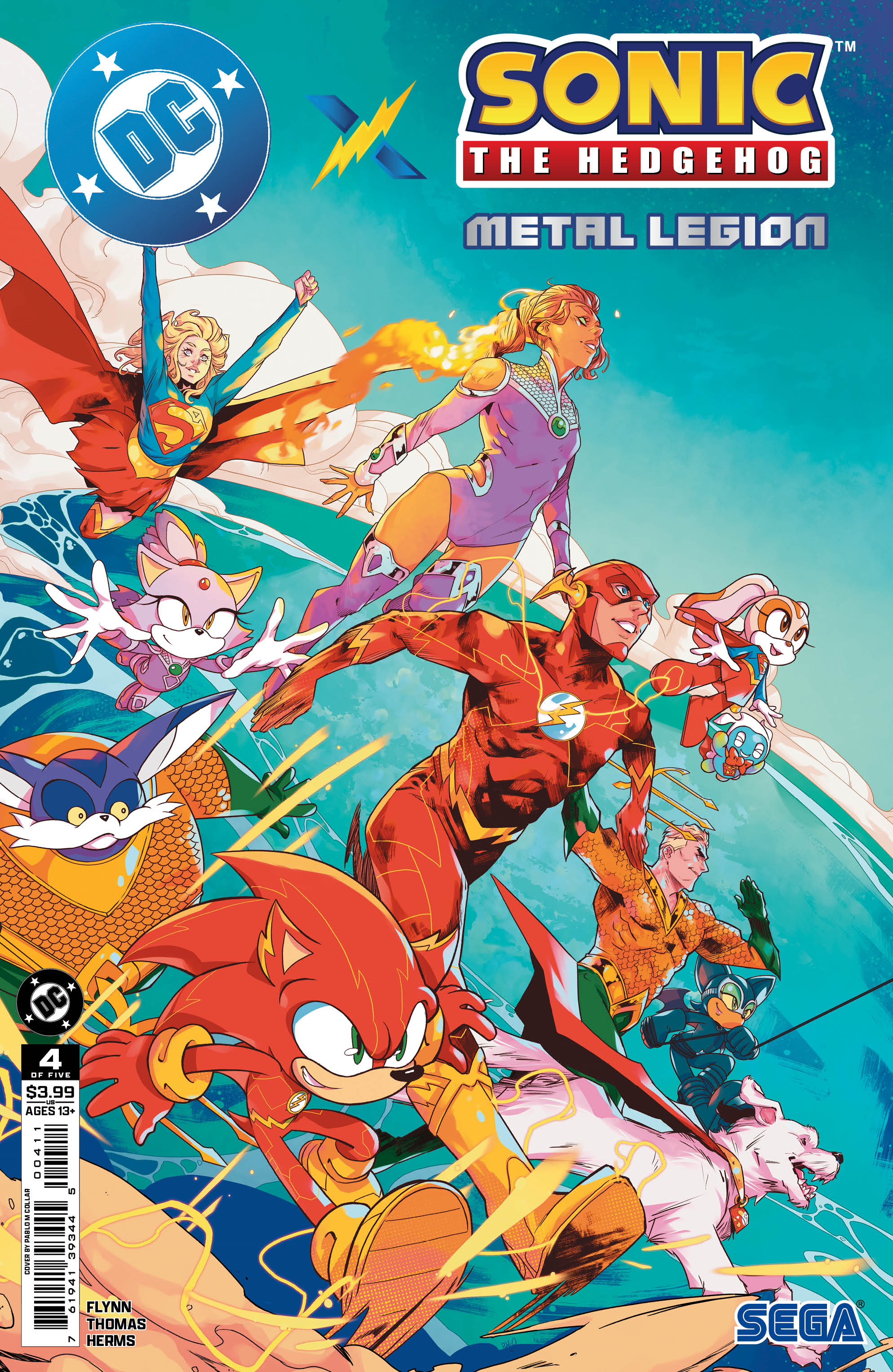 DC X SONIC THE HEDGEHOG METAL LEGION #4 (OF 5) CVR A PABLO M COLLAR cover